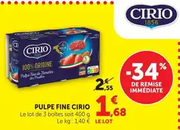 U Express Cirio pulpe fine offre