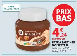 U Express U pâte à tartiner noisette offre