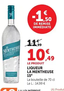 U Express La mentheuse liqueur de menthe 15° offre