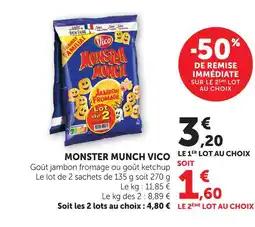 U Express Vico monster munch offre