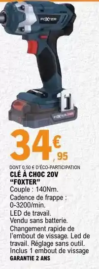 Foxter - clé a choc 20v