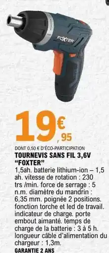 E.Leclerc Foxter - tournevis sans fil offre
