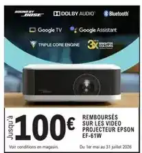 E.Leclerc Epson - rembourses sur les video projecteur ef-61w offre