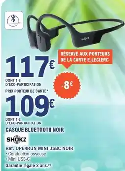 E.Leclerc E.leclerc - casque bluetooth noir offre