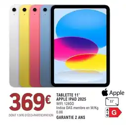 E.Leclerc Apple - tablette 11' ipad 2025 offre