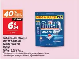 Netto Finish - capsules lave-vaisselle tout en 1 quantum frais x68 offre