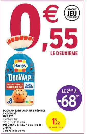 Intermarché Doowap Sans Additifs Pépites Chocolat offre