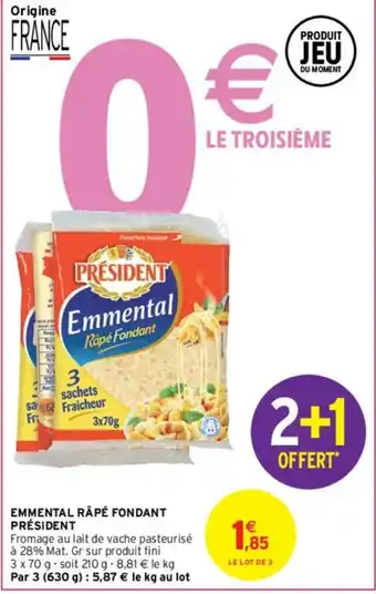 Intermarché Emmental Râpé Fondant offre