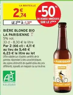 Intermarché Express Signal - bière blonde bio offre