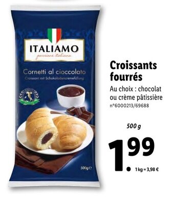 Lidl Croissants fourrés offre