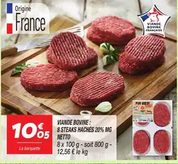 Netto NETTO Viande bovine 8 steaks hachés 20% mg offre