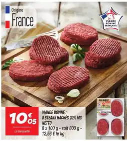 Netto NETTO Viande bovine 8 steaks hachés 20% mg offre