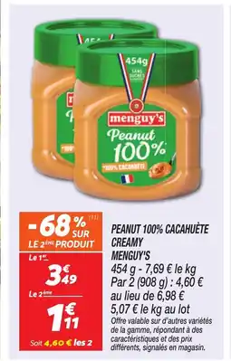 Netto MENGUY'S Peanut 100% cacahuète creamy offre