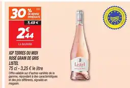 Netto LISTEL Igp terres du midi rosé grain de gris offre