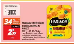 Netto HARI&CO Empanadas haché végétal et poivrons rouge x6 offre