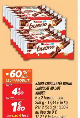 Netto KINDER chocolatée bueno chocolat au lait offre