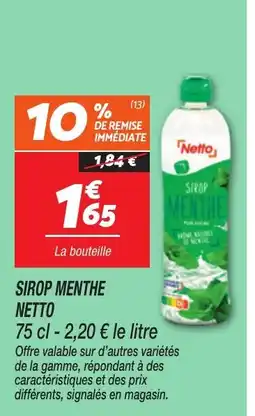 Netto NETTO Sirop menthe offre