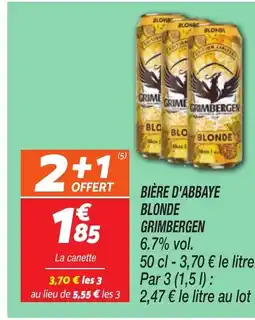 Netto GRIMBERGEN Bière d'abbaye blonde offre