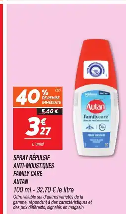 Netto AUTAN Spray répulsif anti-moustiques family care offre