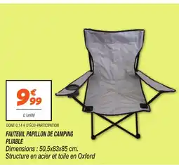 Netto Fauteuil papillon de camping pliable offre