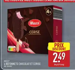 ALDI MUCCI 4 batonnets chocolat et cerise offre