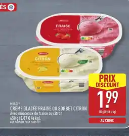 ALDI MUCCI Crème glacée fraise ou sorbet citron offre