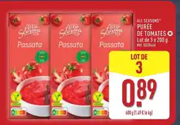 ALDI ALL SEASONS Purée de tomates offre