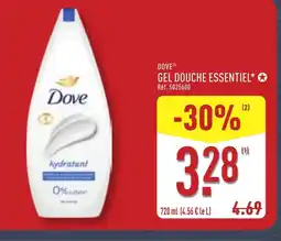 ALDI DOVE Gel douche essentiel offre