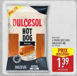 ALDI DULCESOL 4 pains hot dog briochés offre