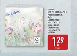 ALDI SUBLIMO Serviettes papier offre
