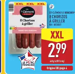 ALDI ST-CLÉMENT LE BOUCHER 8 chorizos à griller offre