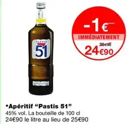 Monoprix PASTIS 51 Apéritif offre
