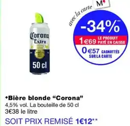 Monoprix CORONA Bière blonde offre