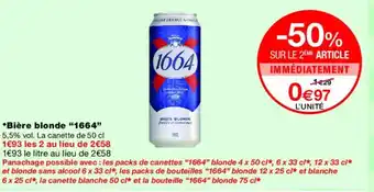 Monoprix 1664 Bière blonde offre