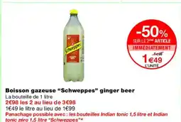 Monoprix SCHWEPPES Boisson gazeuse ginger beer offre