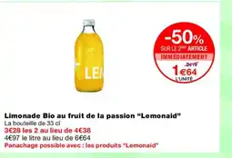 Monoprix LEMONAID Limonade Bio au fruit de la passion offre