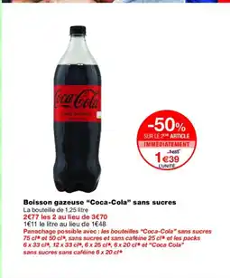 Monoprix COCA COLA Boisson gazeuse sans sucres offre