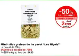 Monoprix LES NIÇOIS Mini tuiles graines de lin pavot offre