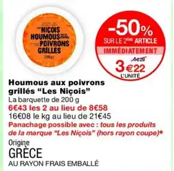 Monoprix LES NIÇOIS Houmous aux poivrons grillés offre