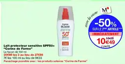 Monoprix CORINE DE FARME Lait protecteur sensitive SPF50+ offre