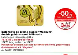 Monoprix MAGNUM Bâtonnets de crème glacée double gold caramel billionaire offre