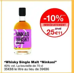 Monoprix NINKASI Whisky Single Malt offre
