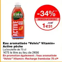 Monoprix VOLVIC Eau aromatisée Vitamin+ Active pêche offre