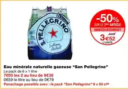 Monoprix SAN PELLEGINO Eau minérale naturelle gazeuse offre