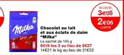 Monoprix MILKA Chocolat au lait et aux éclats de daim offre