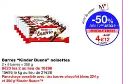 Monoprix KINDER BUENO Barres noisettes offre
