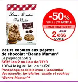 Monoprix BONNE MAMAN Petits cookies aux pépites de chocolat offre