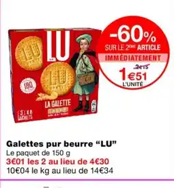 Monoprix LU Galettes pur beurre offre