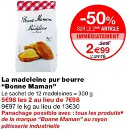 Monoprix BONNE MAMAN La madeleine pur beurre offre