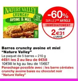 Monoprix NATURE VALLEY Barres crunchy avoine et miel offre